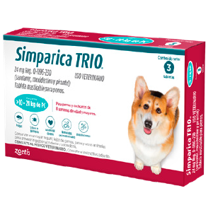 Simparica TRIO 24 mg 10.1 - 20 kg 3 tabletas